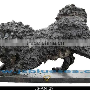 Black Natural Marble Tibetan Mastiff Statue thumbnail-1