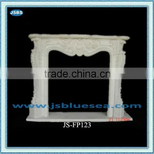 Stone Carving of White Fireplace Mantel thumbnail-1