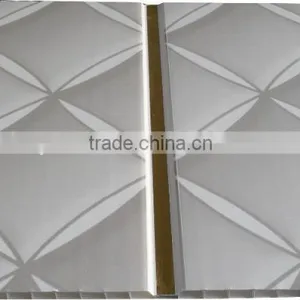Trinidad 3D STYLE Pvc Ceiling & Wall Panel With Gold Strip, Middle Groove Model G206 thumbnail-1