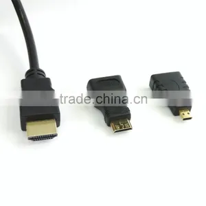 Digital Mini Micro Hdmi Component 3 in 1 Hdmi Converter Cable for Mobilephone Camera Computer Monitor thumbnail-2