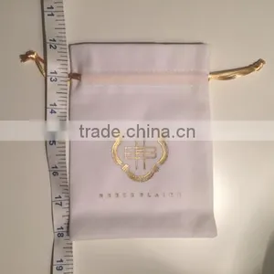 White Fabric Personalized Drawstring Bags for Kids/small Fabric Drawstring Bags With Gold Strings Quality Choice thumbnail-2