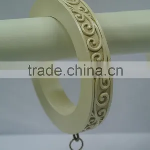 Decorative Design Drapery Rings With Clips, High Quality 1-1/4" & 1-1/2" Curtain Rod Rings thumbnail-5