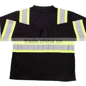 Black Shirts With 3M Class Reflective Tape Quality Fabric Black Shirt thumbnail-1