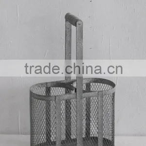 Wholesale 2 Bottles Vintage Wine Basket thumbnail-1