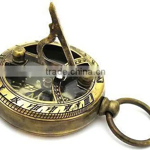 Collectable Brass Sundial & Compass - Pocket Sundial Compass thumbnail-1