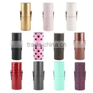 High Quality Brown Makeup Brush Case Bag Cosmetic Brushes Cup Holder Case thumbnail-6