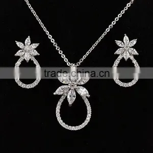 Wholesale Silver Cubic Zirconia Jewelry Set thumbnail-5