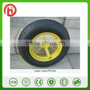 Pneumatic 250-4 Rubber Wheel PR1400 With Metal Rim thumbnail-1