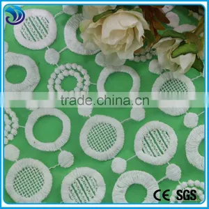 Circle Design 100%cotton Yarn Embroidery Lace Fabric for Garment thumbnail-3