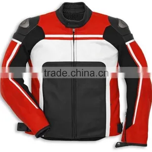 MOTORCYCLE LEATHER JACKET MEN MOTORBIKE BIKER PERFORATED JACKET thumbnail-1