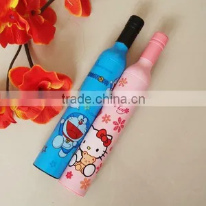 Wholesale Cheap 3 Foldable Silver Glue Coated Wine Bottle Sun Umbrella thumbnail-1