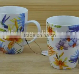 11OZ Tree Leaf Design Full Decal Print Coffee Cups, Shiny Surface New Bone China Mug, KL8009-337B thumbnail-6
