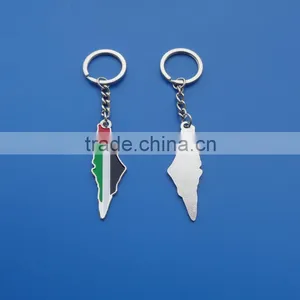Silver Metal Palestine Country Flag Map Key Chain thumbnail-1