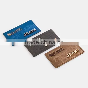 Jeans PU Leather Patch Metal Logo Plate Hat Beanies Patch thumbnail-5
