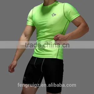 Guangzhou Clothing Factory Custom Design Printing Gym Short Sleeve Dry Fit T-shirts Training & Jogging Sports Wear Type for Male thumbnail-3