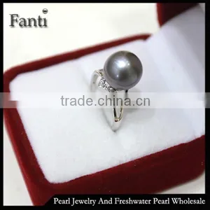 Fine Pearl Price Wholesale Round Pearl Ring Real 925 Silver Ring thumbnail-1