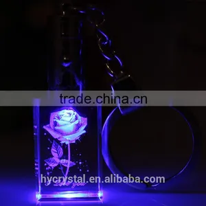 Custom Cheap Clear Crystal Glass Emoji Led Reflective Keychain thumbnail-3