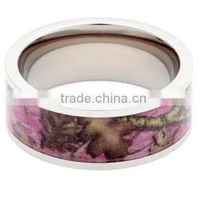 New Design Latest Fashion Red Tungsten Camouflage Ring thumbnail-4