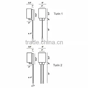 0816-4 Cotton Shade Two Flexible Shaft With LED Wall Light thumbnail-2