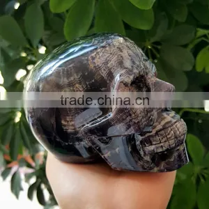 High Quality Purple Fluorite Crystal Skull Lifelike Purple Quartz Crystal Skull thumbnail-1