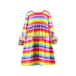 Infant Clothes Autumn Dress Wholesale Baby Remake Frocks White Skirt Icing Toddler Dress Ruffle Sleeve Dresses Girls thumbnail-3