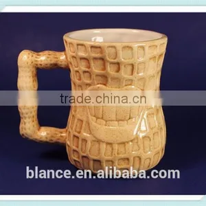3d Ceramic Peanut Shape Mug Peanut Design Cup thumbnail-1