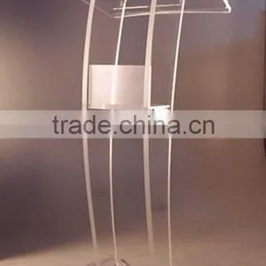 Curved Sleek Clear Lucite Podium / Speaker Stand thumbnail-1