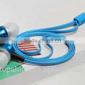 2015 New Products Hot Selling Earphone Colorful In-ear Earphones With Flat Cable thumbnail-4
