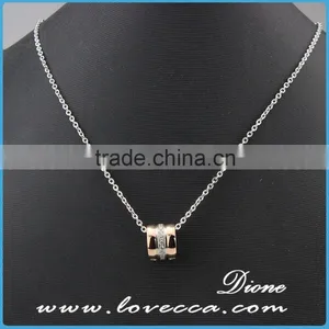 Custom Antique Women Stainless Steel Jewelry Gold Ring Pendant Wholesale Fashion Ring Holder Necklace thumbnail-1