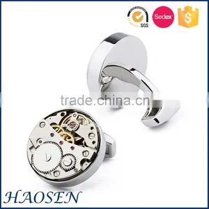 Luxury Quality Brass Watch Movement Custom Cufflinks For Men thumbnail-2