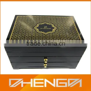 HOT SALE Factory Price Custom Made-in-china Black Piano Lacquer Small Wooden Drawer Storage Box (ZDS-SJF019) thumbnail-1