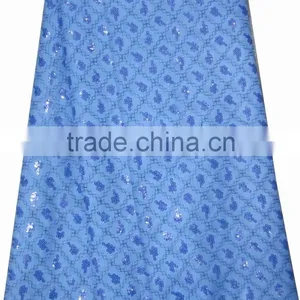 African Organza Lace With Sequins Embroidery CL8121-2blue thumbnail-1