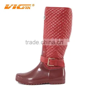 2015 New Fashion Red Silicone Leather Upper Rubber Boots thumbnail-1