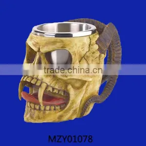 2013 Scary Handmade Resin Skull Head Cup for Drinking Water thumbnail-1
