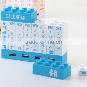 DIY Blocks Usb 2.0 Hub Calendar With Bluetooth/usb Hub With Cable/Executive DIY Desk Calendar 2015 thumbnail-2