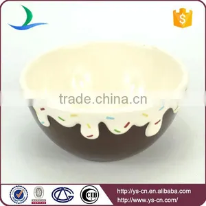 Sweet Treat Brown & White Color Ceramic Ice Cream Sundae Bowls thumbnail-1