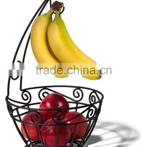 Decorative Modern Design Chrom Wire Fruit Basket With Banana Holder thumbnail-1