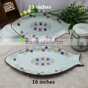 KC-00050 Haonai Fish Shape Ceramic Dinner Plate thumbnail-1