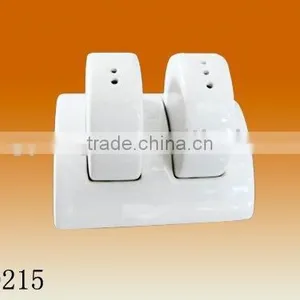 Pure White Porcelain Salt & Pepper Shaker Set thumbnail-1