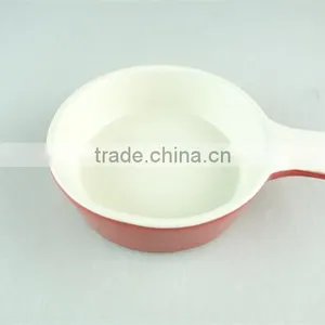 Hot Selling Glazed Red Ceramic Bake Plate With One Handle, Durable Ceramic Bakeware thumbnail-2