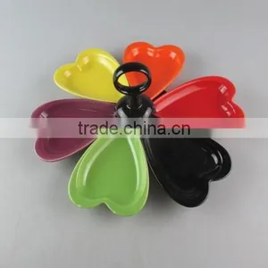 Colorful Divided Ceramic Candy/cake Display Stand in Stocked thumbnail-1