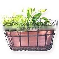 Oval Wire Basket Planters in Copper Finish thumbnail-1