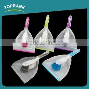Toprank Wholesale Low Price Mini Floor Cleaning Plastic Broomstick Material Plastic Soft Broom Bristle Dustpan Broom Brush Set thumbnail-1