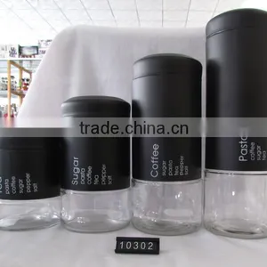 4 Pieces Metal Coat Glass Empty Spice Jars thumbnail-1