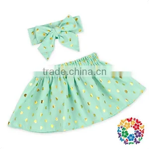 Baby Girls Aqua Skirt Heart Shape Polka Dots Cotton Dress Fashionable Skirts thumbnail-1