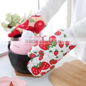 Printed Heat Resistant Grill Microwave Oven Gloves Wholesale Cotton Oven Mitts thumbnail-1