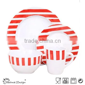 Red Stripes Crockery Cereal Bowl thumbnail-2