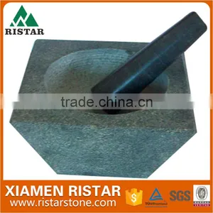 Square Granite Stone Mortar and Pestle thumbnail-1