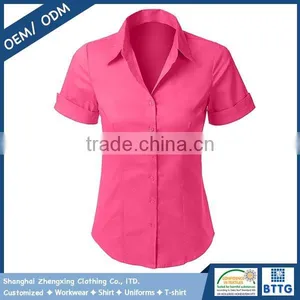 Womens Tailored Short Sleeve Button Down Shirt thumbnail-3
