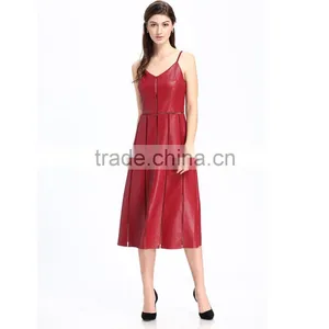 2017 Latest Party Hot Casual Woman Sexy Leather Dress thumbnail-3